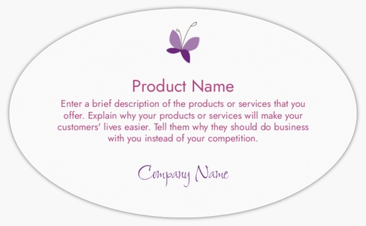 Design Preview for Beauty & Spa Product Labels on Sheets Templates, 3" x 5" Oval