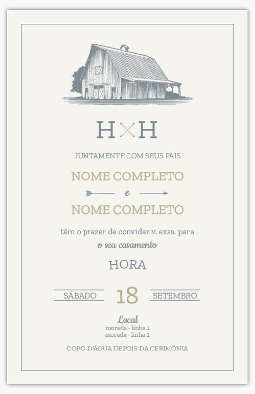 Pré-visualização do design de Convites de casamento, Sem dobra 21,6 x 13,9 cm