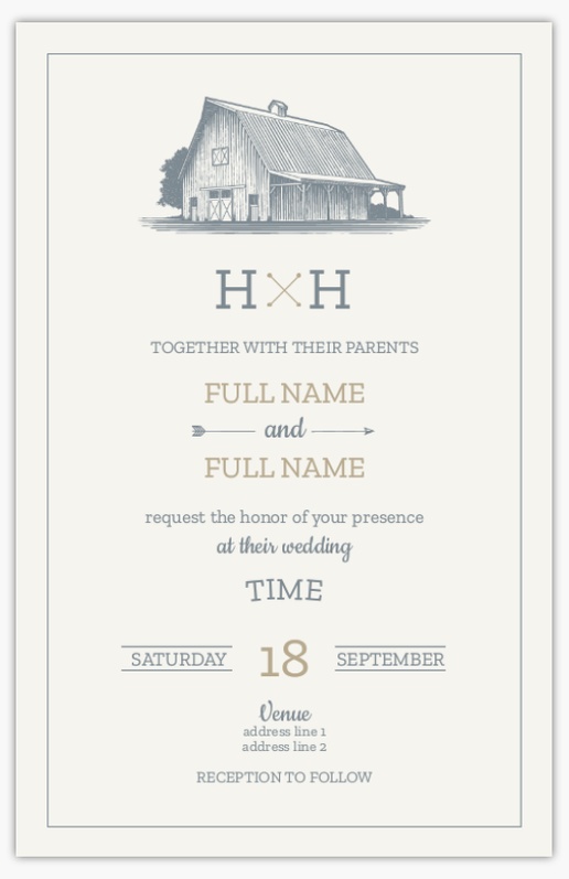 Design Preview for Wedding Invitation Templates, Flat 21.6 x 13.9 cm