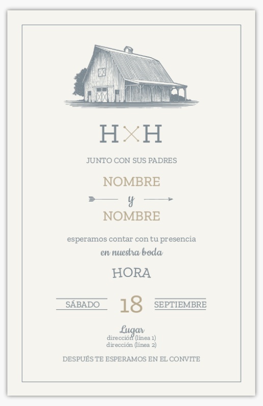 Vista previa del diseño de Invitaciones de boda, Plano 21.6 x 13.9 cm
