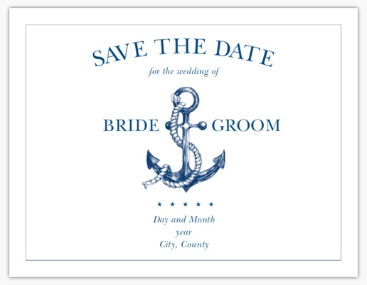 Design Preview for Design Gallery: Nautical Save the Date Cards, 5.5" x 4"