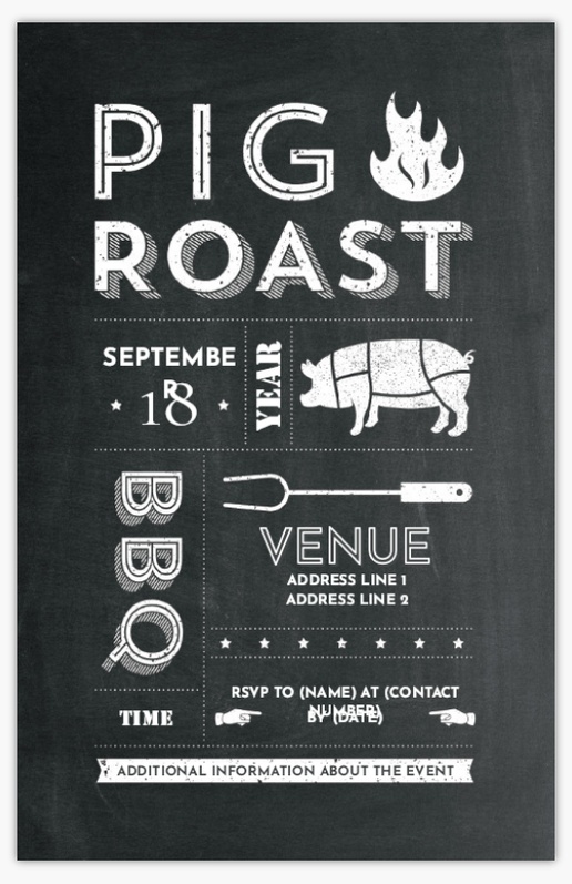 A pig roast barbeque gray design for Events