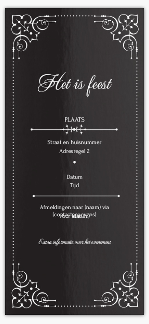 Voorvertoning ontwerp voor Ontwerpgalerij: Dineren en cocktails Kaarten en uitnodigingen, Ongevouwen 21 x 9.5 cm