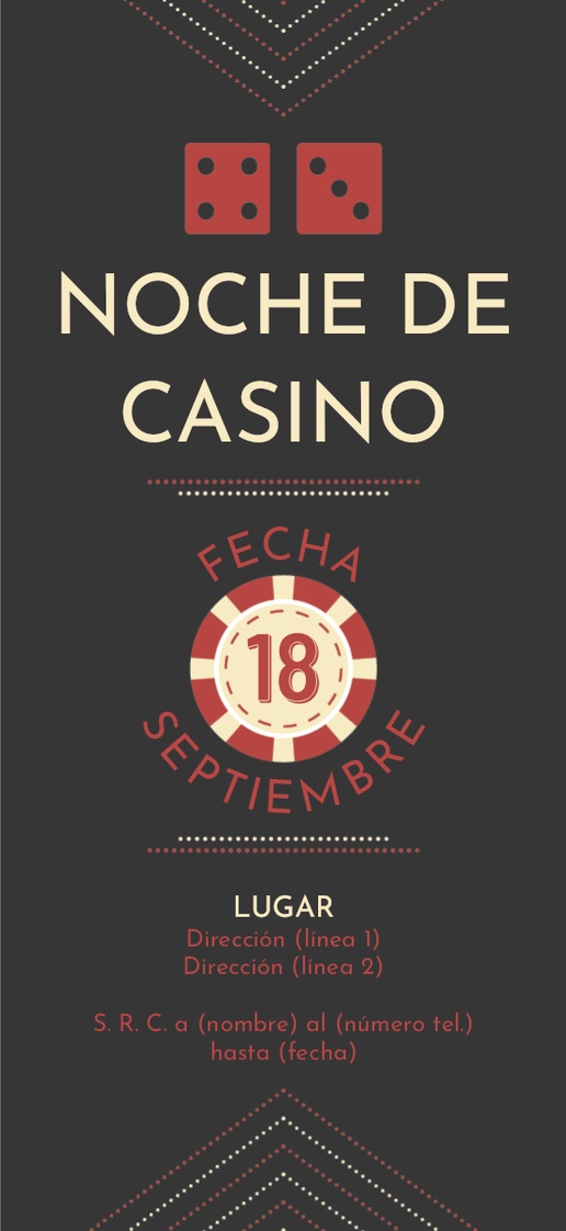 Un póker noche de casino diseño negro marrón para Fiestas temáticas