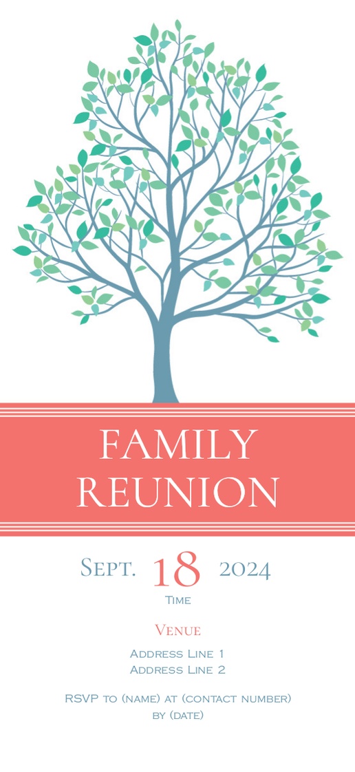 A coral nature white pink design for Family Reunion