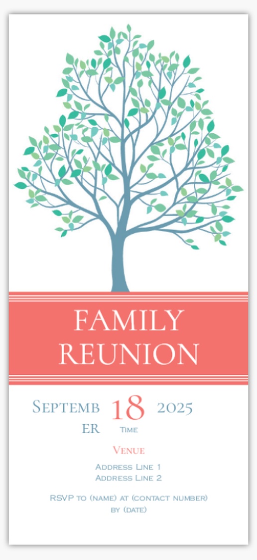 Design Preview for Family Reunion Invitations & Announcements Templates, 4" x 8" Flat