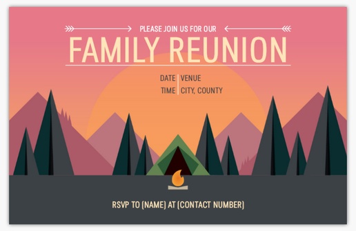 Design Preview for Family Reunion Invitations & Announcements Templates, 4.6” x 7.2” Flat