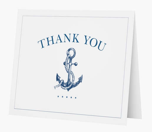 Design Preview for Design Gallery: Nautical Custom Thank You Cards, Folded 5.5" x 4"