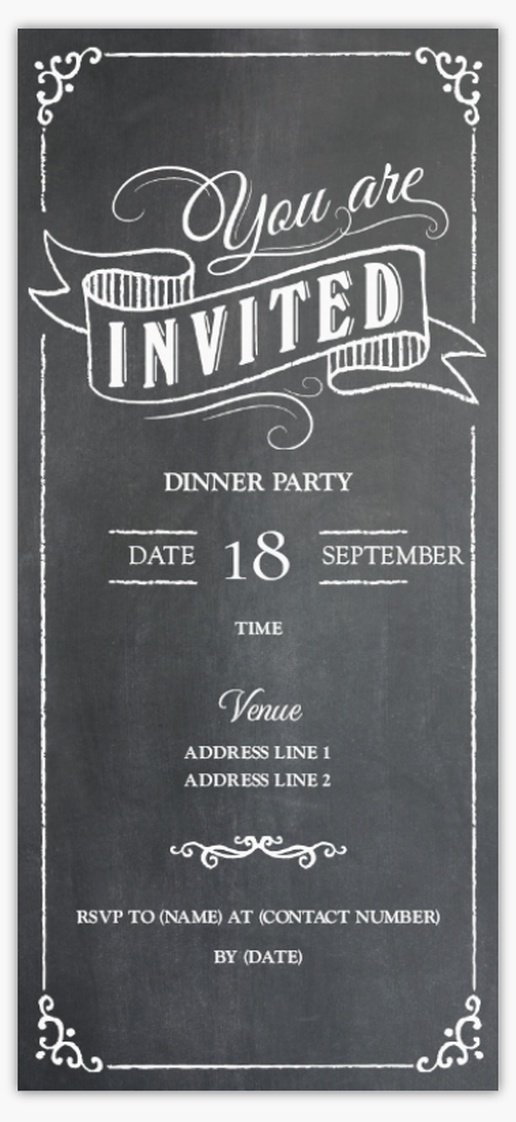 Design Preview for Invitations Templates & Designs, Flat 21 x 9.5 cm