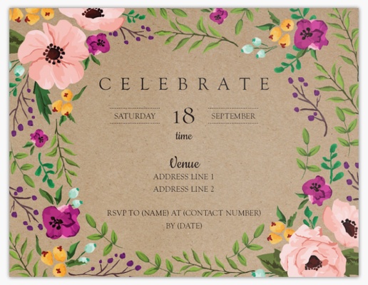 Design Preview for Design Gallery: Florals & Greenery Invitations & Announcements, Flat 13.9 x 10.7 cm