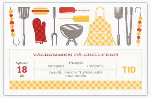 Förhandsgranskning av design för Designgalleri: Grillfest & picknick Inbjudningskort, Enkelt 18.2 x 11.7 cm