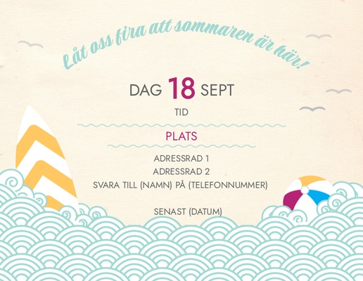 Förhandsgranskning av design för Designgalleri: Grillfest & picknick Inbjudningskort, Enkelt 13,9 x 10,7 cm