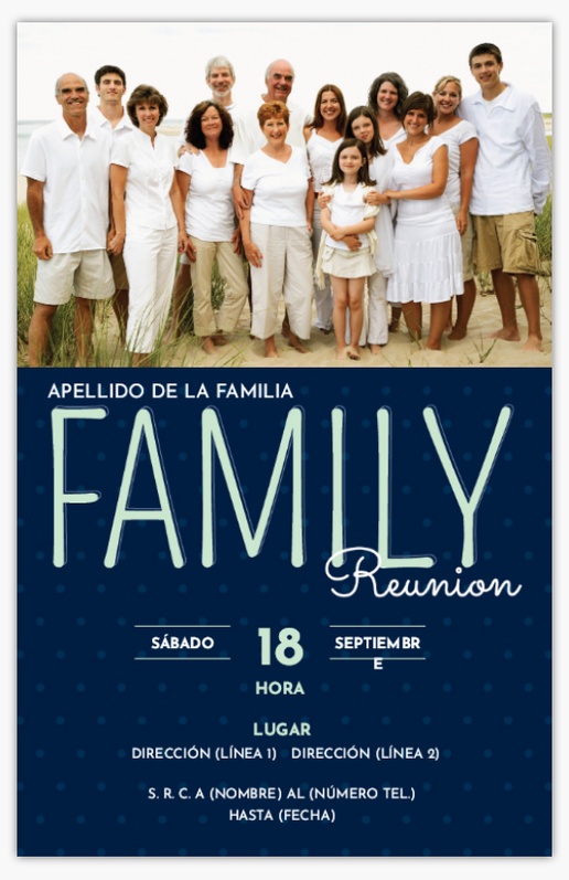 Un 1 fotos reunión familiar diseño azul para Reunión familiar con 1 imágenes