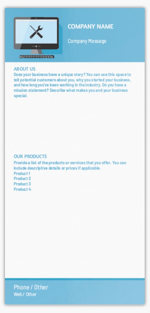 Design Preview for Design Gallery: Computer & Software Sales Postcards, DL (99 x 210 mm)