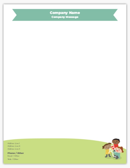 Design Preview for Education & Child Care Letterhead Templates