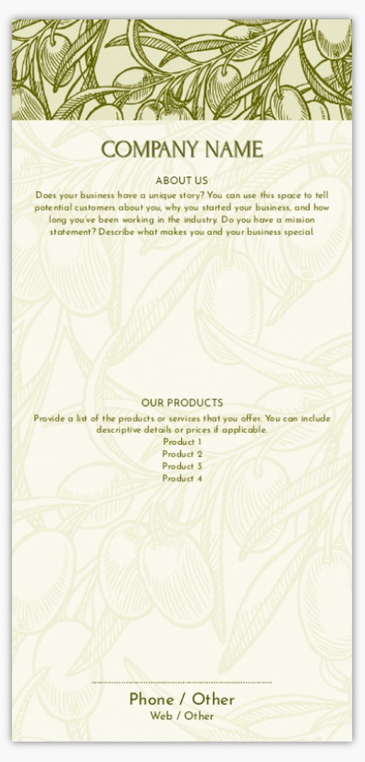 Design Preview for Design Gallery: Farmers Markets Postcards, DL
