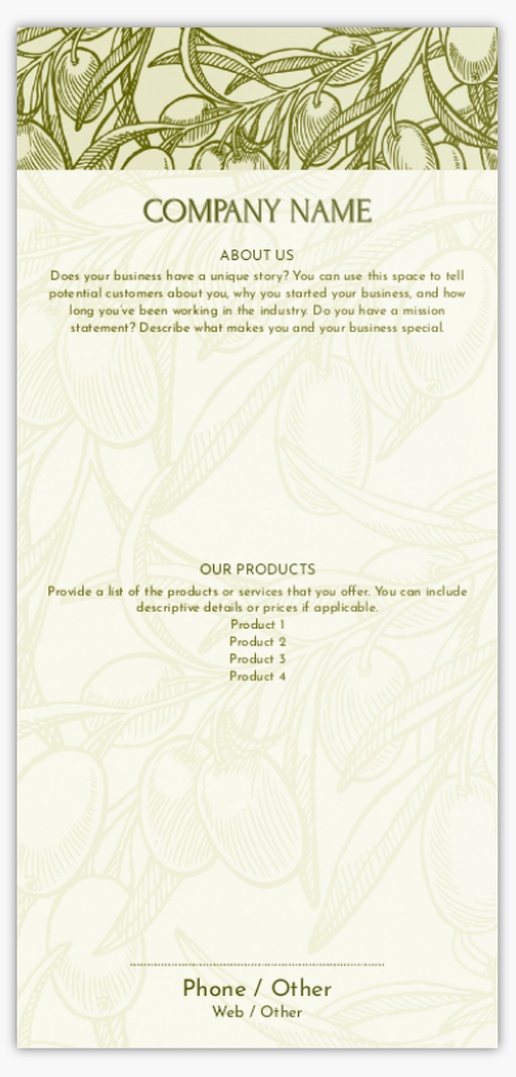 Design Preview for Design Gallery: Farmers Market Postcards, DL (99 x 210 mm)