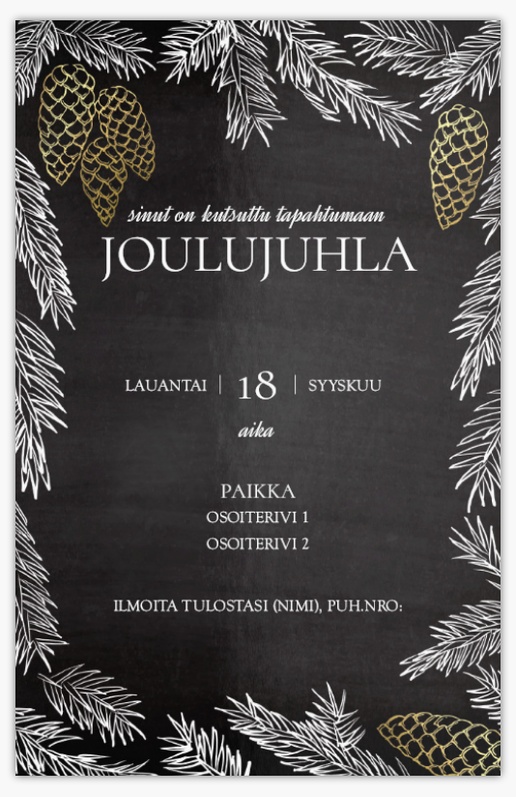 Mallin esikatselu Mallivalikoima: Joulu Kutsukortit ja ilmoitukset, Yksiosainen 18.2 x 11.7 cm