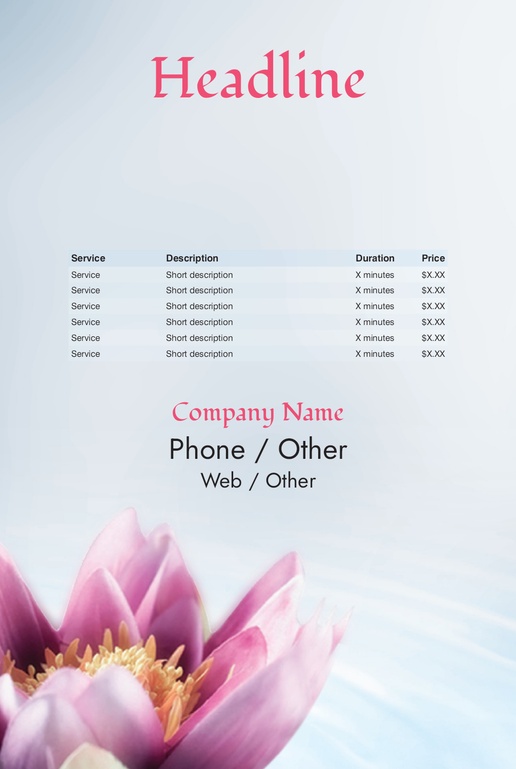 A lotus beauty consultant white pink design for Events