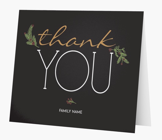 Design Preview for Holiday Custom Thank You Cards Templates, Folded 5.5" x 4"