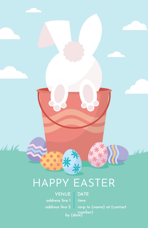 A easter cards card white blue design for Events