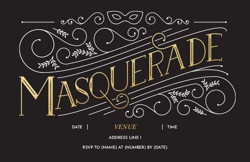 A masquerade gold black gray design for Events