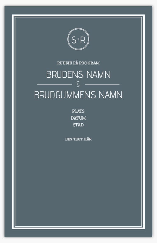 Förhandsgranskning av design för Designgalleri: Traditionell & klassisk Bröllopsprogram, 21,6 x 13,9 cm