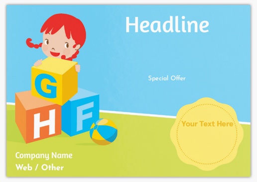 Design Preview for Design Gallery: Childcare & Early Education Postcards, A5 (148 x 210 mm)