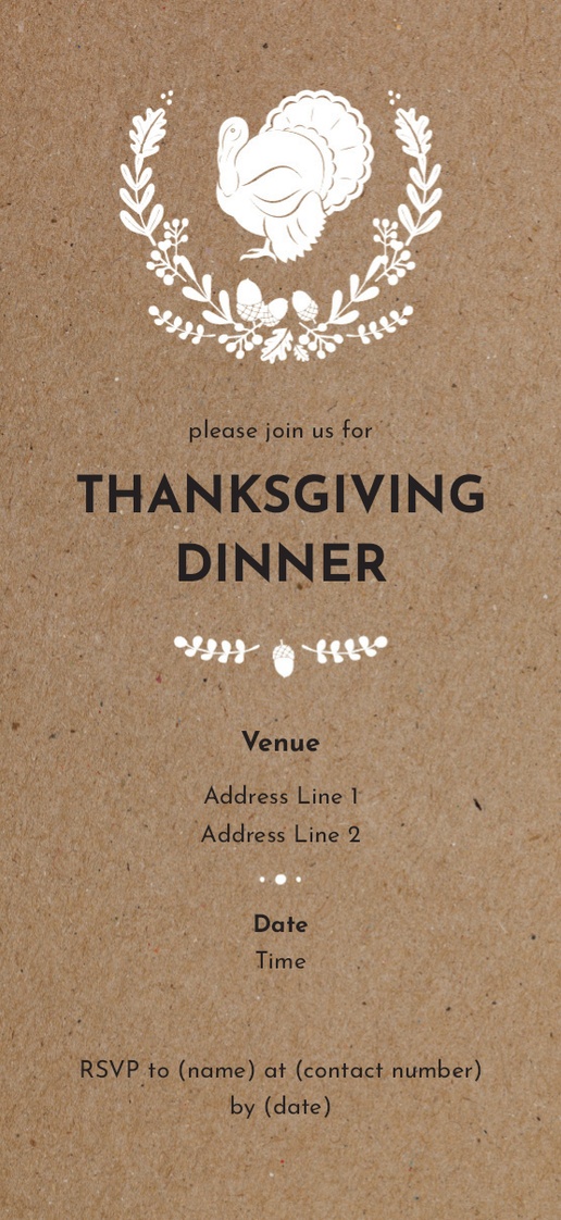 A turkey kraft paper gray cream design for Thanksgiving