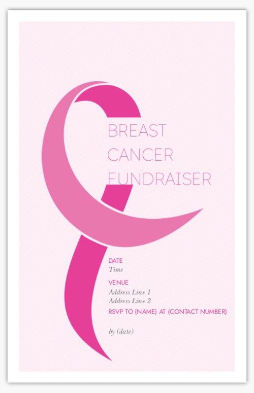 A pink ribbon breast cancer gray white design for Occasion