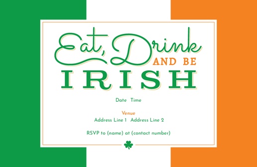 A ireland eat drink and be irish white green design for St. Patrick's Day