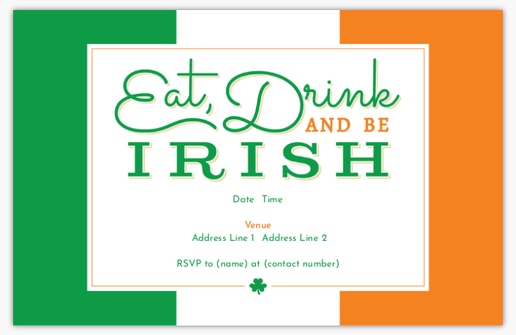 Design Preview for St. Patrick's Day Invitations & Announcements Templates, 4.6” x 7.2” Flat