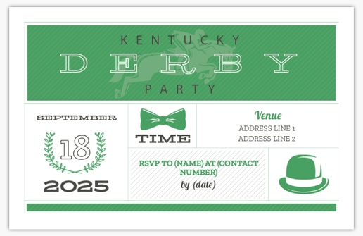 A kentucky derby horse racing green cream design for Theme Party