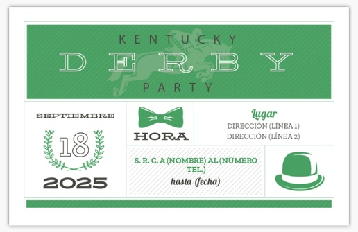Un derbi de Kentucky carreras de caballos diseño verde crema para Fiestas temáticas