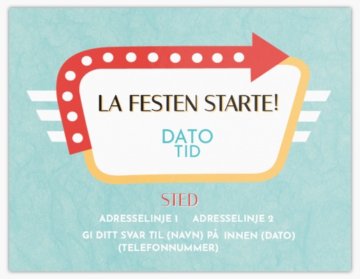 Forhåndsvisning av design for Designgalleri: Bursdag Invitasjoner og kort, Ensidig 14 x 10,1 cm