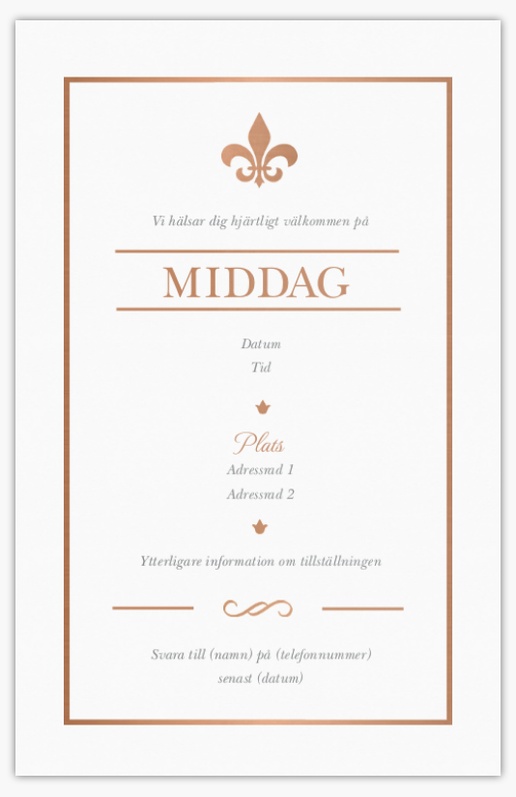 Förhandsgranskning av design för Designgalleri: Middag & cocktail Inbjudningskort, Enkelt 18.2 x 11.7 cm