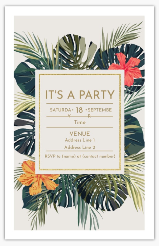 Design Preview for Design Gallery: Theme Party Invitations & Announcements, 4.6” x 7.2” Flat