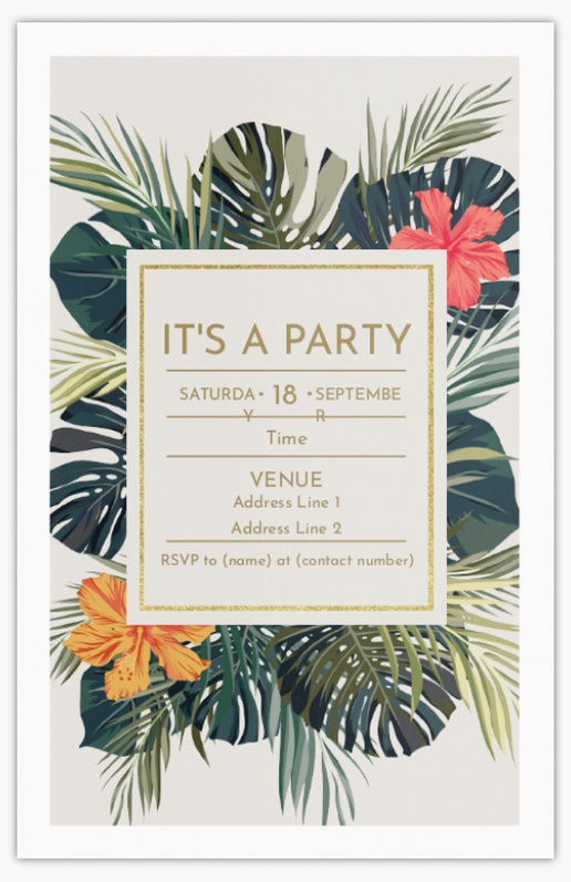 Design Preview for Design Gallery: Theme Party Invitations & Announcements, Flat 18.2 x 11.7 cm