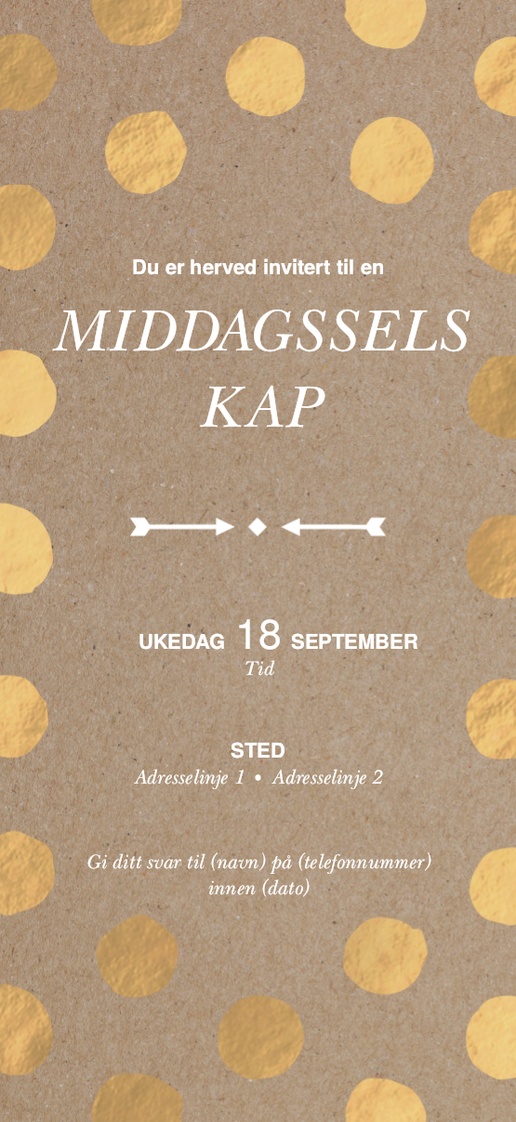 Forhåndsvisning av design for Designgalleri: Middager og drinker Invitasjoner og kort, Ensidig 21 x 9.5 cm