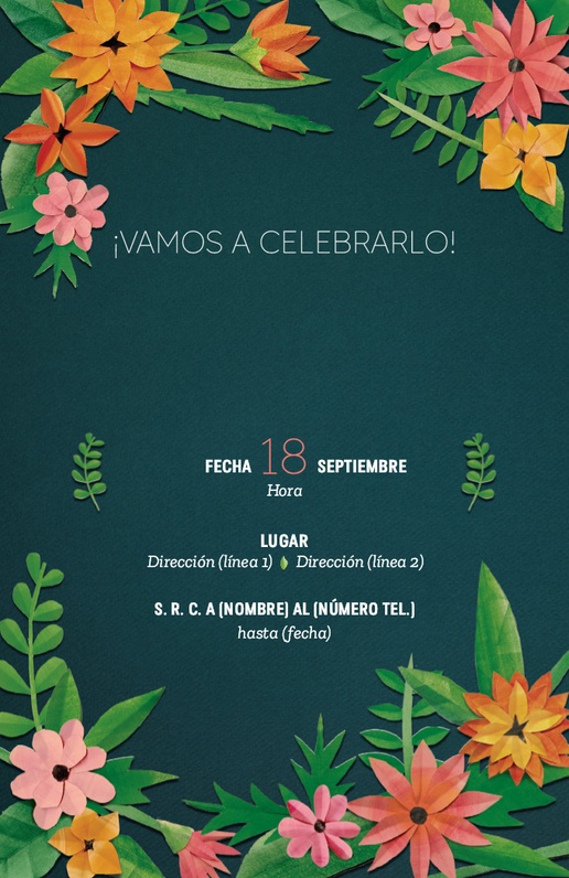 Vista previa del diseño de Invitaciones para cumpleaños de adultos, Plano 18,2 x 11,7 cm