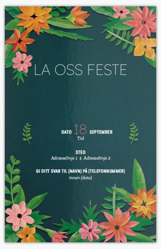 Forhåndsvisning av design for Designgalleri: Temafester Invitasjoner og kort, Ensidig 18.2 x 11.7 cm