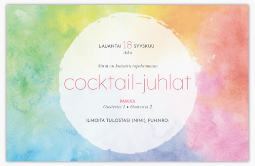 Mallin esikatselu Mallivalikoima: Päivällinen & Cocktail Kutsukortit ja ilmoitukset, Yksiosainen 18.2 x 11.7 cm