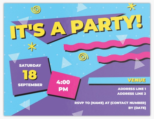 Design Preview for Design Gallery: Theme Party Invitations & Announcements, Flat 13.9 x 10.7 cm