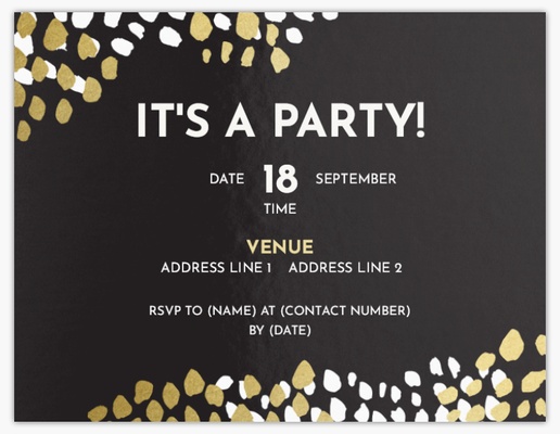 Design Preview for Birthday Invitation templates, Flat 13.9 x 10.7 cm