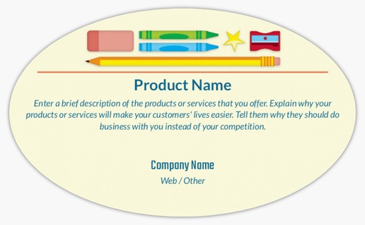 Design Preview for Education & Child Care Product Labels on Sheets Templates, 3" x 5" Oval