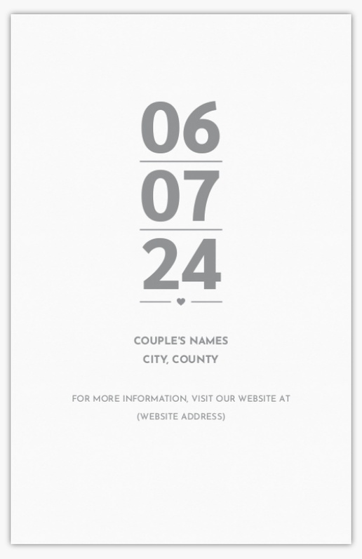 Design Preview for Templates for Minimal Save The Date Cards , Flat 11.7 x 18.2 cm