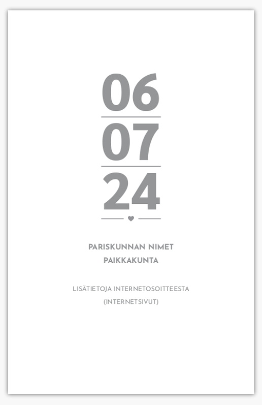 Mallin esikatselu Mallivalikoima: Minimaalinen Muista päivämäärä -kortit, 18.2 x 11.7 cm