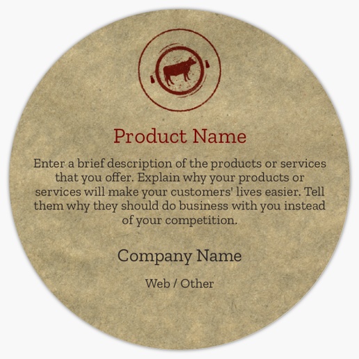 Design Preview for Agriculture & Farming Product Labels on Sheets Templates, 3" x 3" Circle