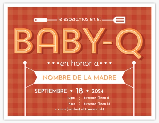 Un barbacoa barbacoa para baby shower diseño naranja blanco para Bebés