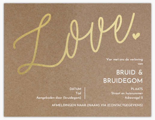 Voorvertoning ontwerp voor Ontwerpgalerij: Bruiloftevenementen Kaarten en uitnodigingen, Ongevouwen 13,9 x 10,7 cm